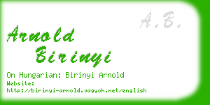 arnold birinyi business card